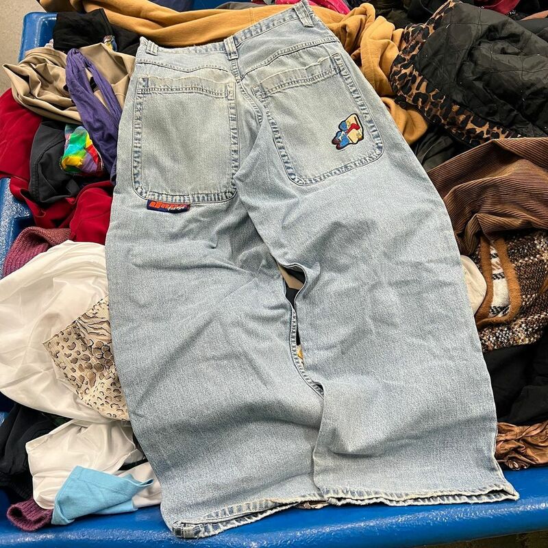 Jeansy JNCO nowe męskie Harajuku Retro Harajuku haft z kreskówek workowate dżinsy spodnie dżinsowe uliczne gotyckie szerokie spodnie z lat 90