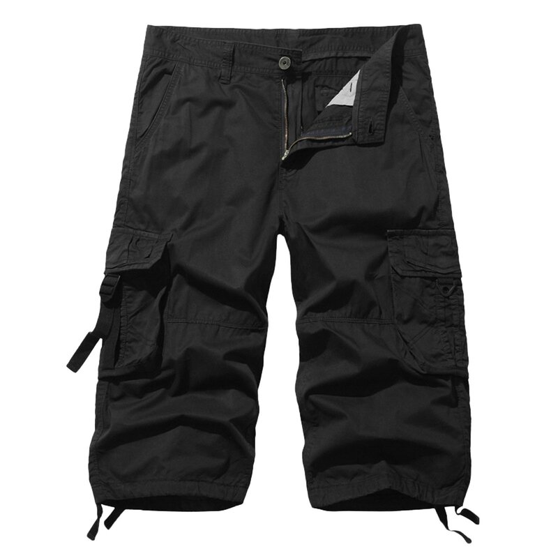 Брюки-карго мужские с несколькими карманами, повседневные свободные прямые штаны с промежностью, одежда для работы, лето 2024