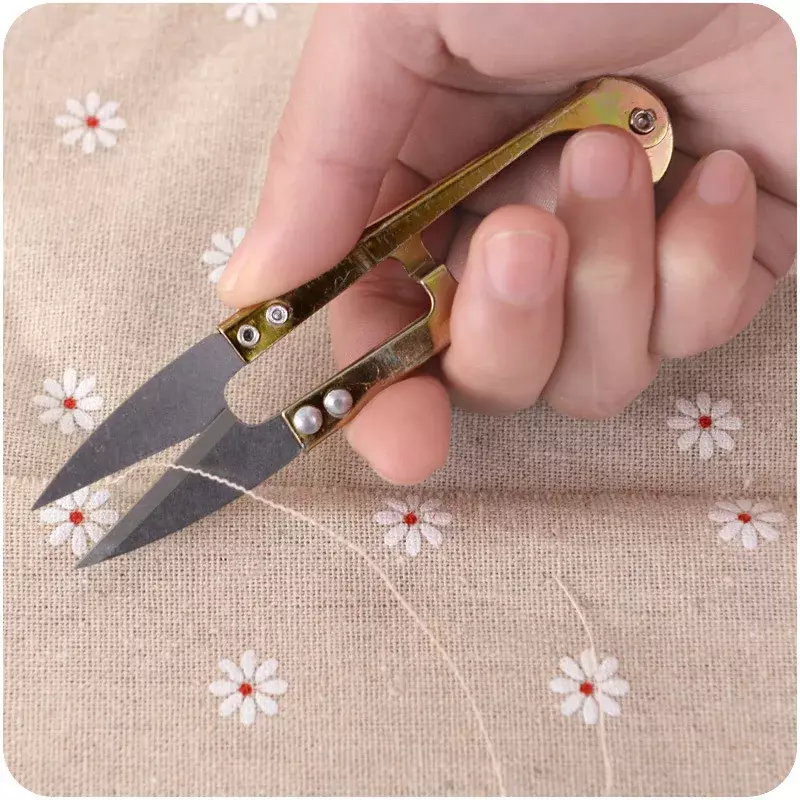 Home Gold Sewing Yarn forbici per unghie piccole forbici a forma di U in acciaio inossidabile strumento per forbici per filo a punto croce
