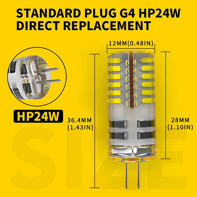 2pcs G4 HP24W LED For Peugeot 3008 5008 Canbus Citroen C5 DRL Daytime Running Lights Car Accessories LED Bulb Lamps 48SMD 12V