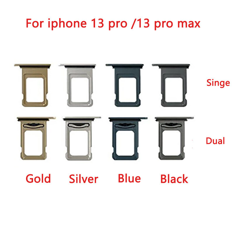 For iPhone 13 Pro Max Single Dual Sim Card Socket Holder Slot Tray Reader Adapter Connector Single SIM Tray Dual SIM Card Tray