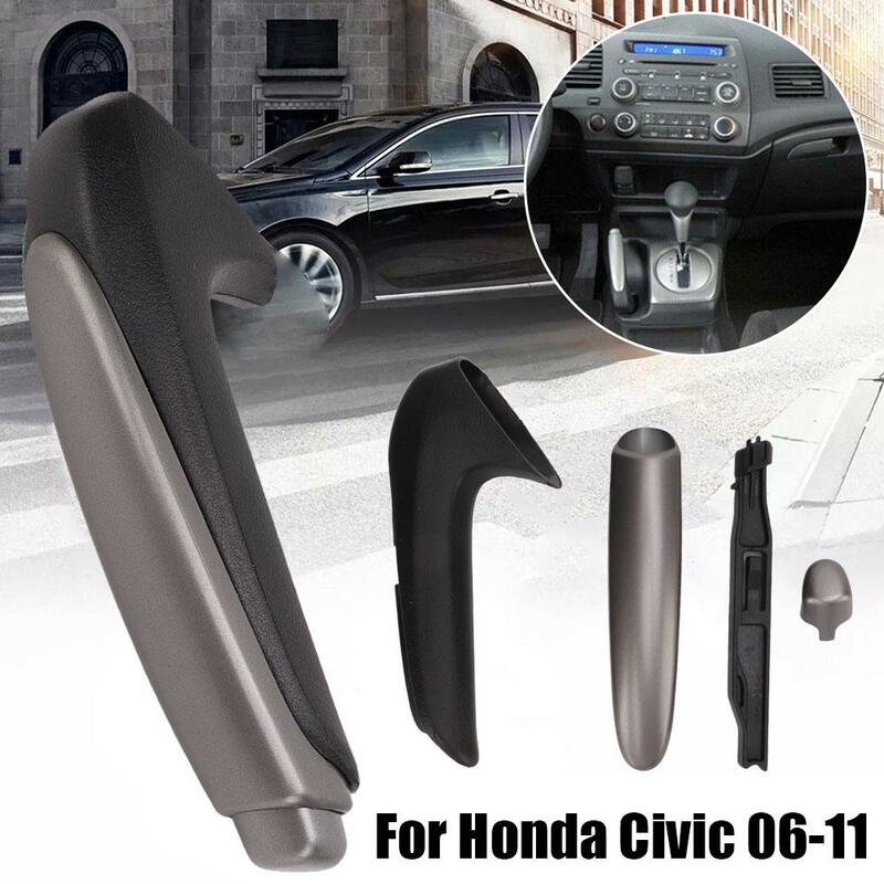 Brake Handle Gear Shift Knob Cover For Honda Civic 2006-2011 Left Hand Drive Accessories Replace 47115-SNA-A82ZA 54130-SNA- U8K7