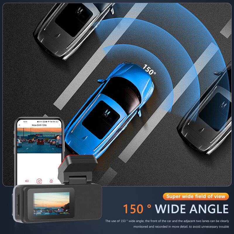 Podofo ultra-high Car Driving Recorder ADAS USB car DVR 1080p Dash Cam Wifi Wireless Transmission Power for Car Stereo Radio