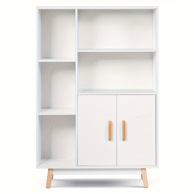 Free Standing Floor Storage Cabinet, Exposição De Madeira, Estante, Side Decoração Móveis, 1Pc