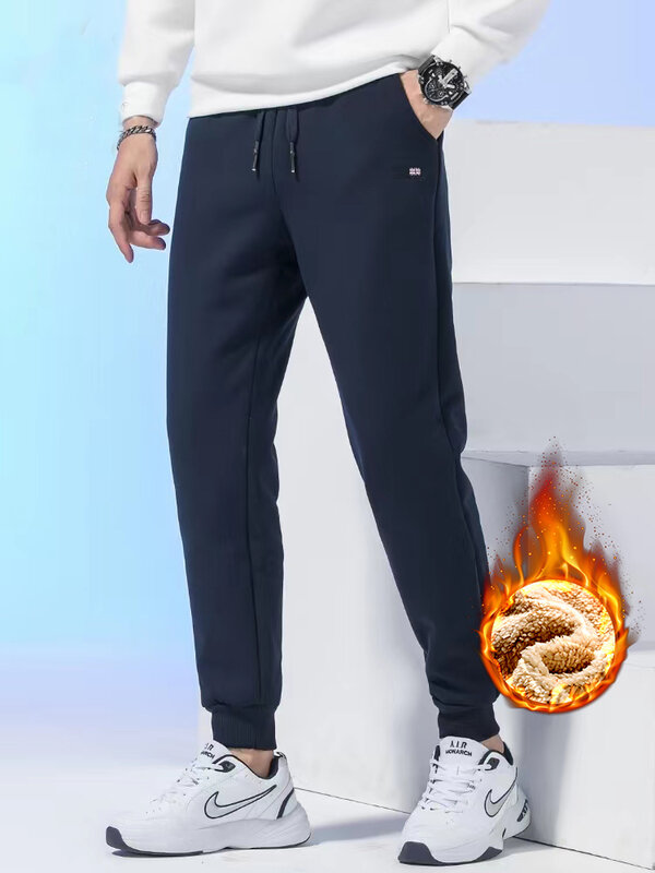 Pantalon de survêtement en molleton épais pour homme, survêtement chaud décontracté en coton thermique, grande taille 6XL 7XL 8XL