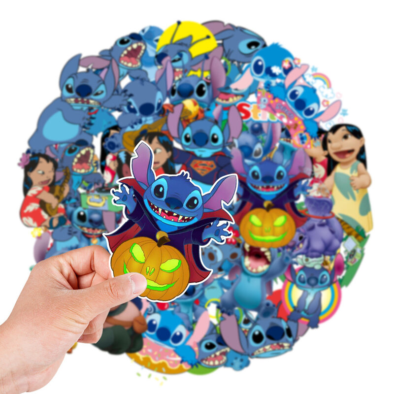 Disney Cartoon Stitch Adesivos, Decalques bonitos para crianças, Caixa do telefone DIY, Diário de skate, Decorações Graffiti, Brinquedo adesivo, 10 pcs, 30 pcs, 50pcs