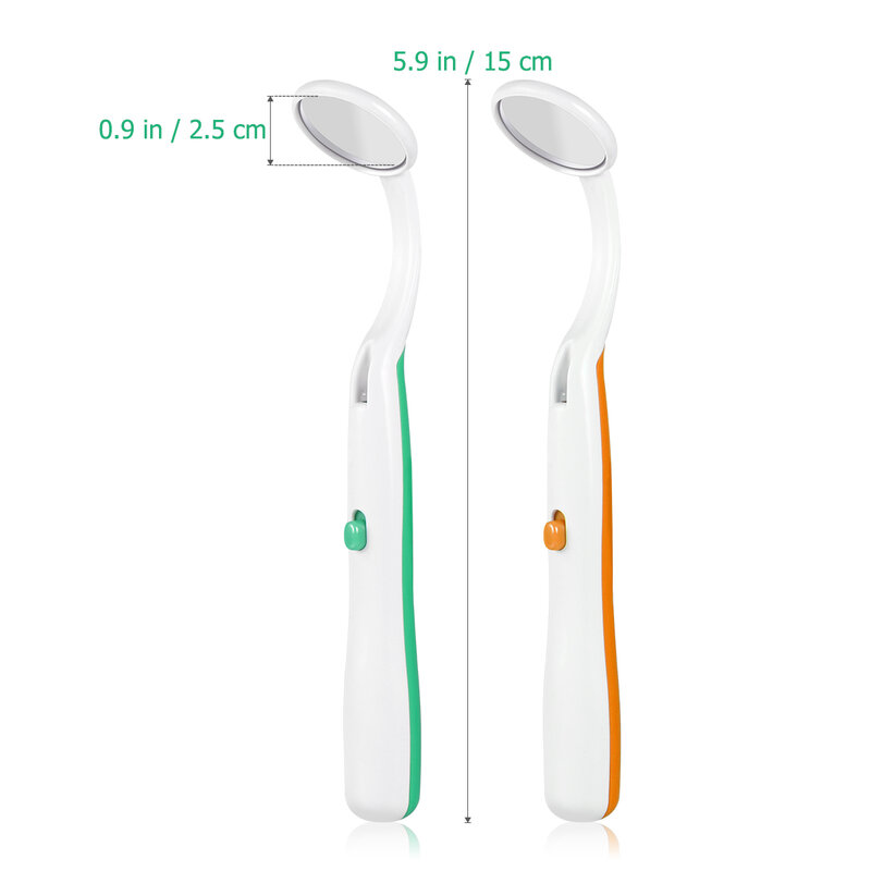 2pcs Tooth Inspection Mirror Dental Mirror Mouth Tooth Inspection Mirror Plastic Mouth Speculum With LED Light Oral Care Tool