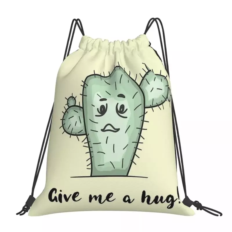 Niedliche Kaktus kunst Rucksäcke tragbare Kordel zug Taschen Kordel zug Bündel Tasche Aufbewahrung tasche Bücher taschen für Mann Frau Studenten