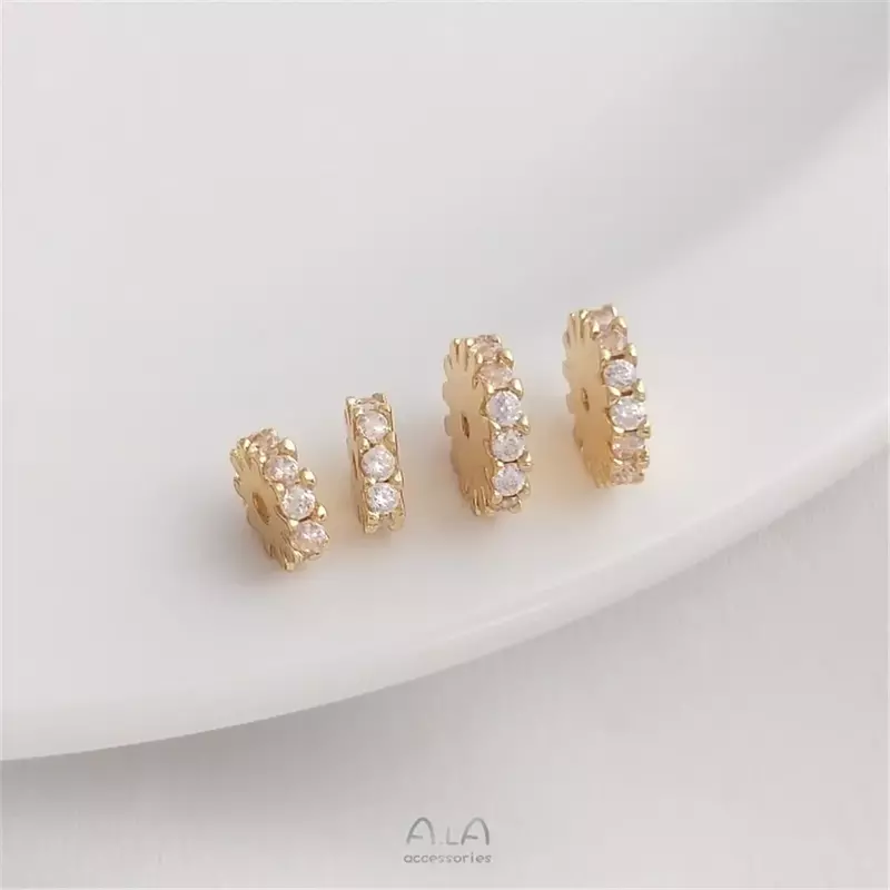 14K Gold Plated Gear lace zircon divider handmade head jewelry divider diy bracelet necklace accessories
