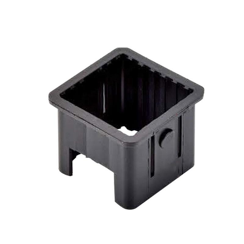 Square Black PP/PE Inner Hollow Variable Diameter Plugs Square End Caps Isolation Sleeve End Has for Fitness Equipment Accessory