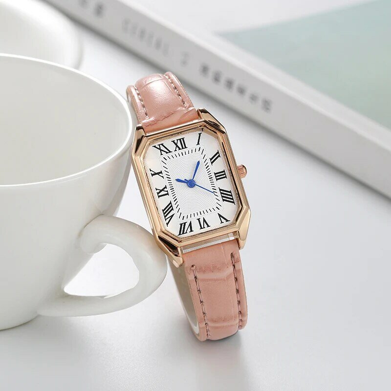 2022 Fashion Nieuwe Buitenlandse Handel Kleine Vierkante Romeinse Quartz Riem Horloge Dames Horloge 8