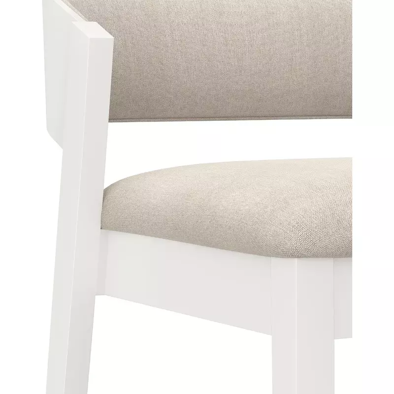 เก้าอี้บาร์เฟอร์นิเจอร์โต๊ะไม้สำหรับแต่งตัวสีขาว