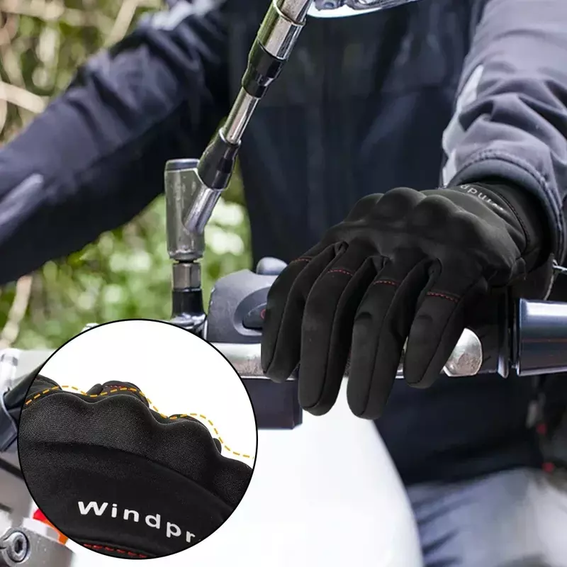 Gants de Moto à Écran Tactile pour Homme et Femme, Équipement de Protection Thermique, Coupe-Vent, pour Motocross, Hiver