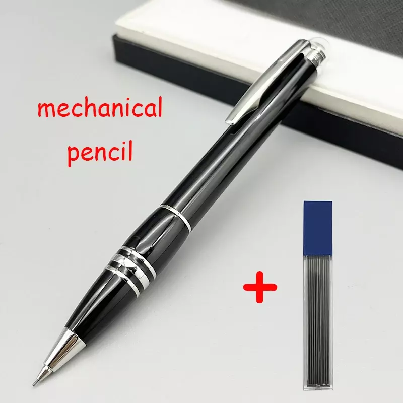 Lan MB Mechanical Pencil Crystal Head Black Resin & Square Office Classic Stationery With Serial Number And Refill