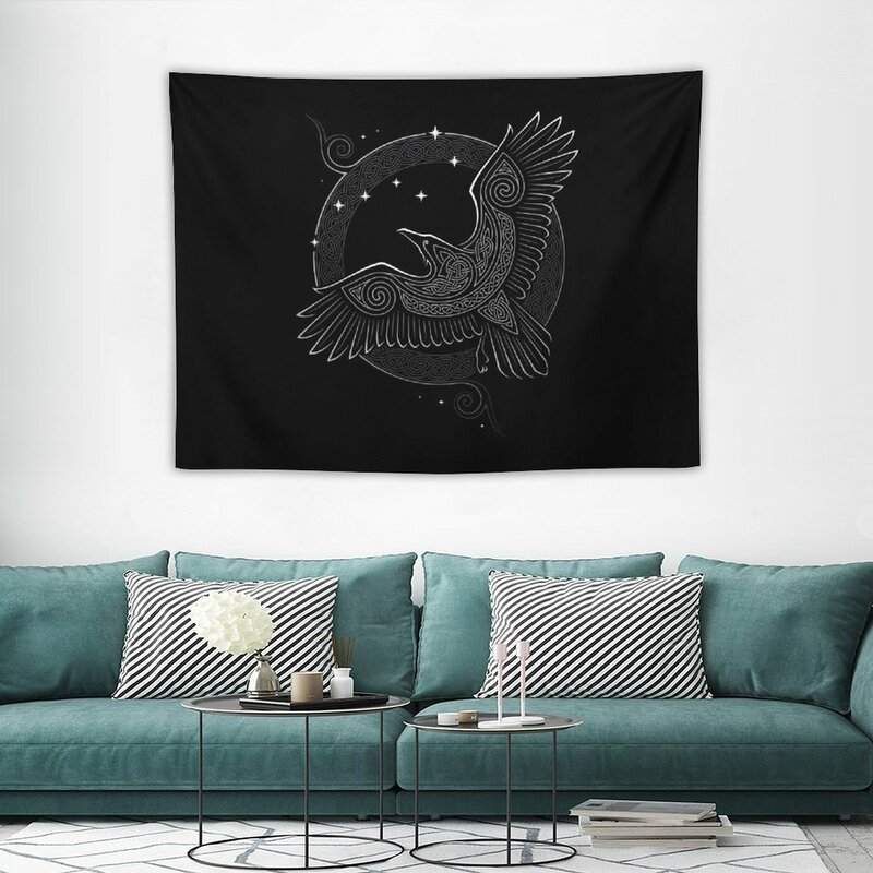 Tapiz decorativo de cuervo del Norte, artículos de decoración de pared, papeles pintados, decoración nórdica para el hogar