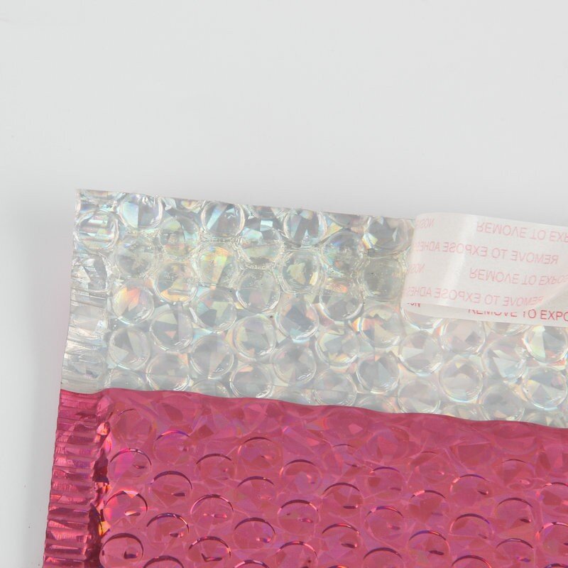 Bolha holográfica Mailing Bag, envelope impermeável, saco de correio, acolchoado bolha Envelopes Pack, 50pcs