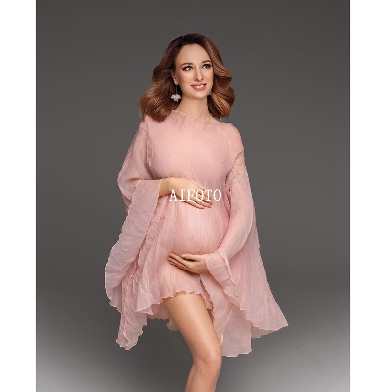 Vestido de maternidad de tul rosa para mujeres embarazadas, accesorios de fotografía, ropa de sesión de fotos de embarazo, atuendo de accesorios de estudio, nuevo
