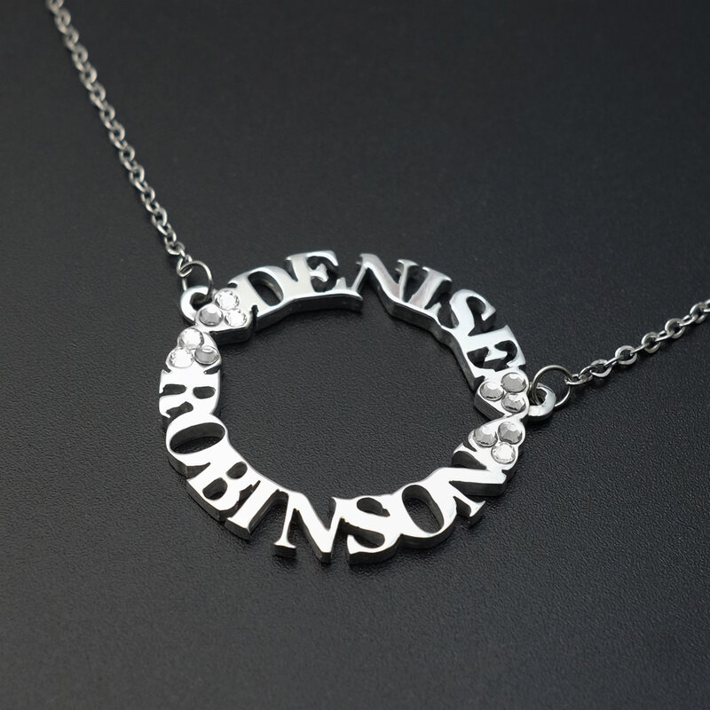 Индивидуальное ожерелье с именем на заказ, ожерелье с двумя именами, подвеска с именем, ювелирные изделия для женщин, подарок на Рождество и день рождения для нее