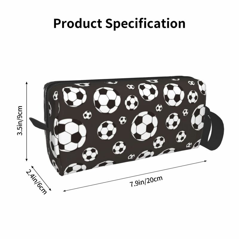 Bolas de futebol futebol saco cosmético para mulheres, maquiagem sacos, Travel Water Resistant Toiletry Bag, Organizador Merch