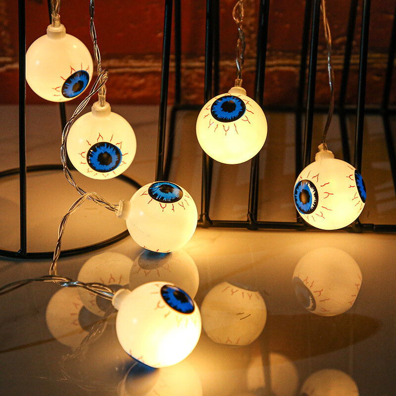 1.5 متر 10 أضواء سلسلة ضوء هالوين عيون الجمجمة شبح سلسلة أضواء حفلة مسكون البيت بار ديكور الرعب جو الدعائم
