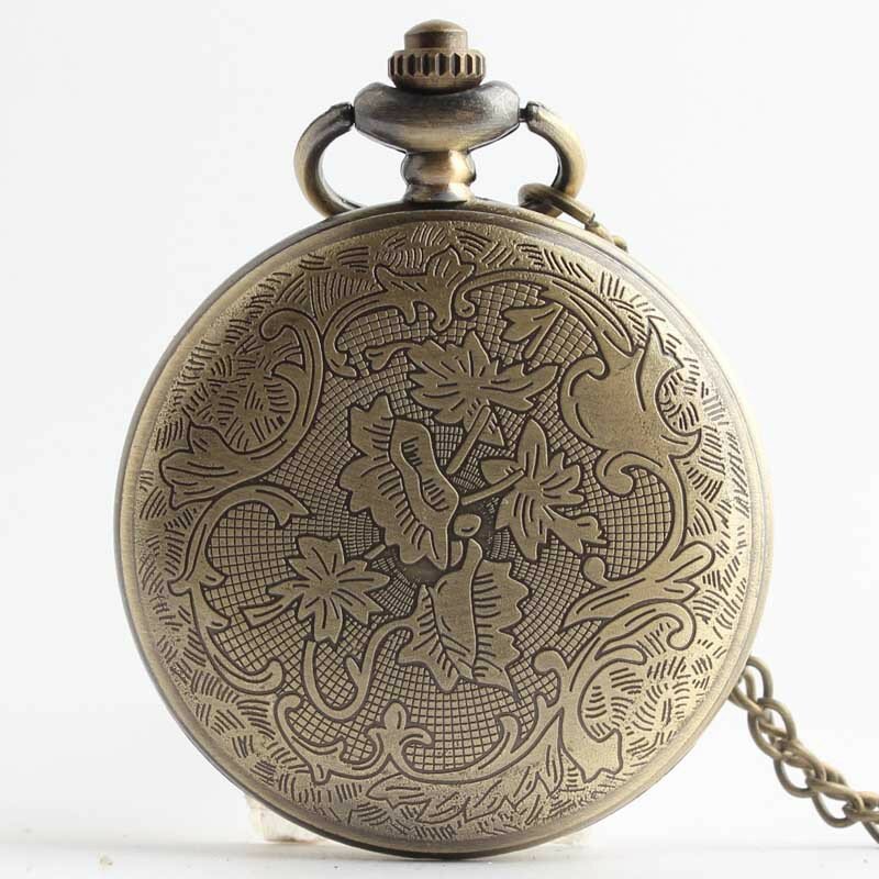 Reloj de bolsillo de cuarzo hueco para hombre y mujer, nuevo diseño, Retro, colgante, regalo