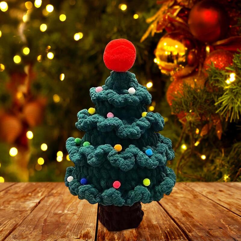 Pohon Natal Crochet Kit ornamen buatan rumah lucu Crochet kait untuk Thanksgiving Natal dewasa pemula anak laki-laki dan perempuan