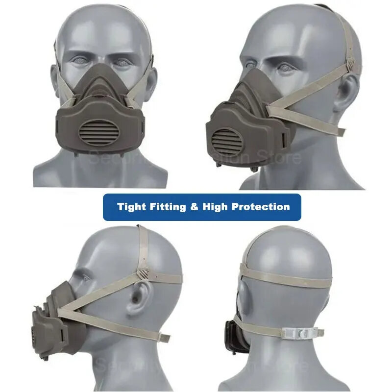 21in1 masker Respirator debu setengah wajah, masker karet keselamatan kerja tahan debu, Filter katun Untuk DIY pembersih rumah tukang kayu Builder Pol