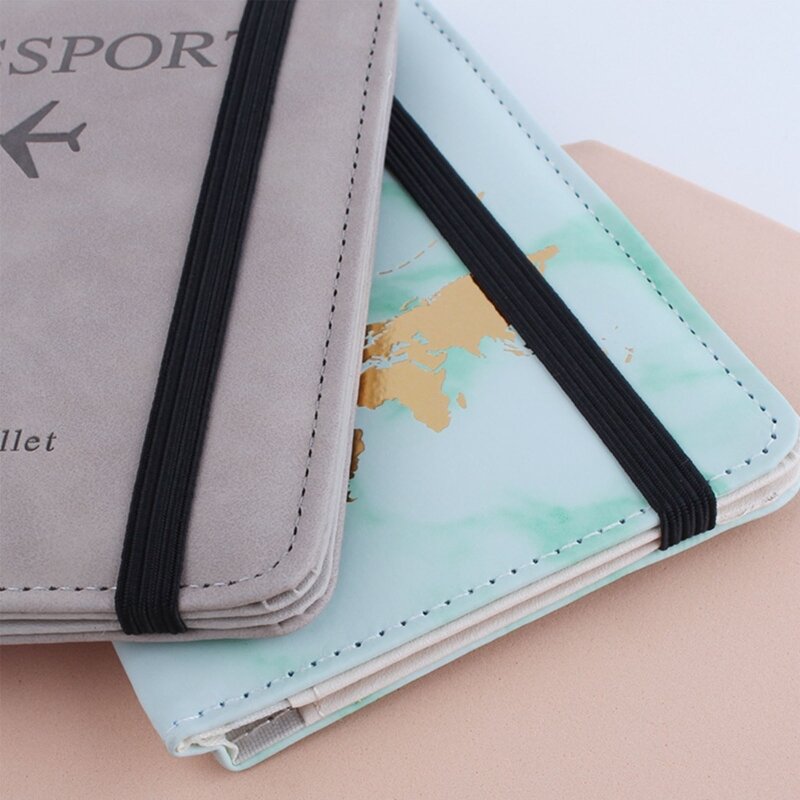 Passaporte portátil couro PU para porta-casos, protetor cartão crédito viagem, organizador carteira para mulheres
