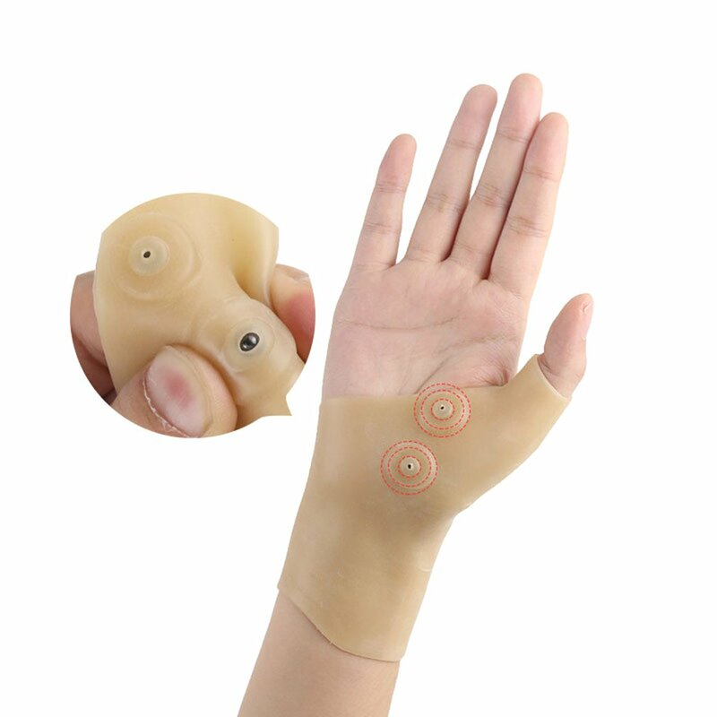 Ímã prático luvas mãe mão teclado luvas de cuidados com as mãos silicone braceletes dedo massagem pulso engrenagem protetora minério magnético