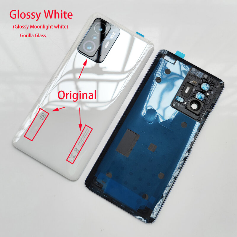 Mi 11t A+ Glass For Xiaomi 11T Pro Battery Cover Xiaomi 11T Replacement Rear Housing Door With Adhesive + Camera Lens