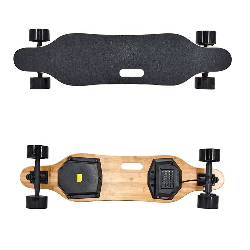 Skateboard listrik Longboard driver ganda kualitas terbaik penjualan laris skateboard kayu Maple empat roda longboard