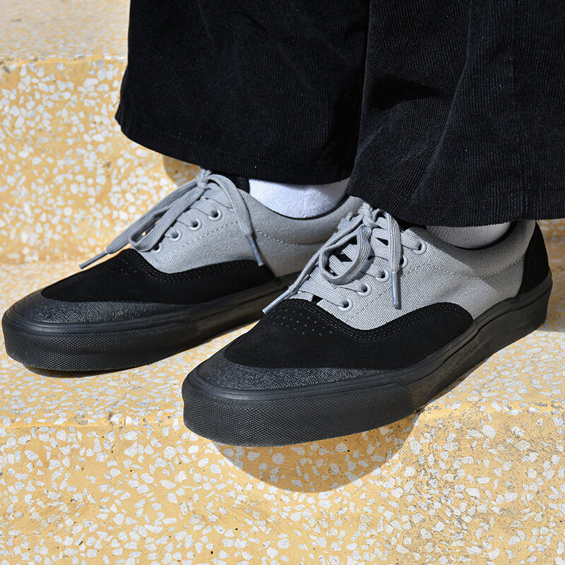 Joiints الأسود الجلد المدبوغ قماش أحذية تزلج للرجال الدانتيل متابعة المألوف ضوء أحذية رياضية أحذية غير رسمية الاحذية أوم