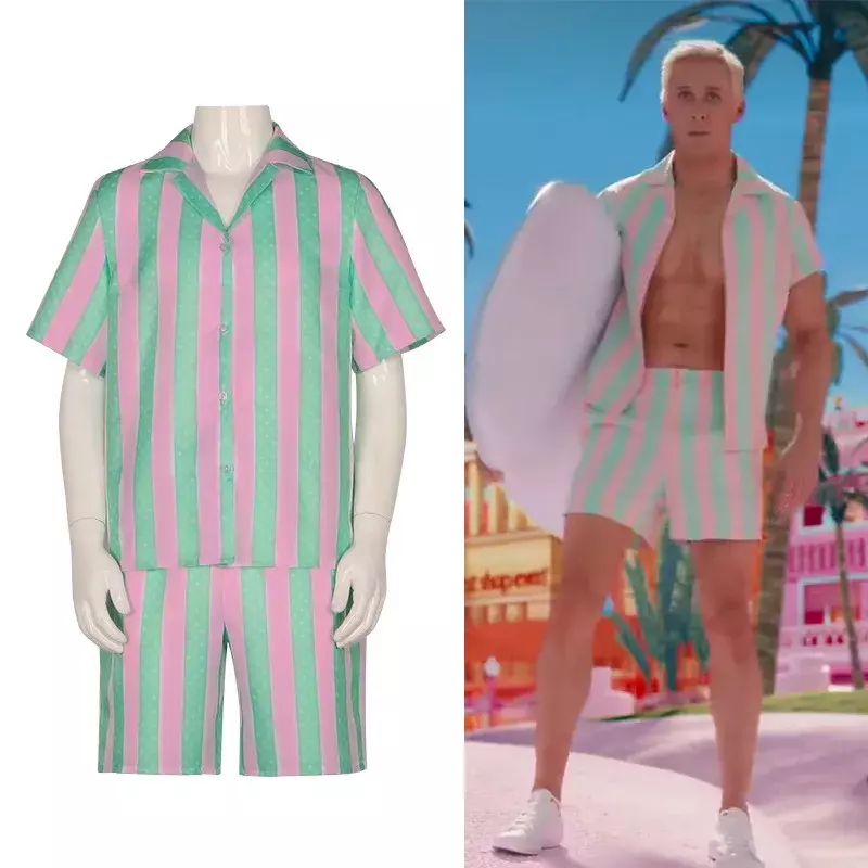 Fato de Cosplay Ken's Gosling Masculino, Conjunto Ken's Beach Wear, Camisas Havaianas, Calças Curtas, Filme, Adulto, 2023
