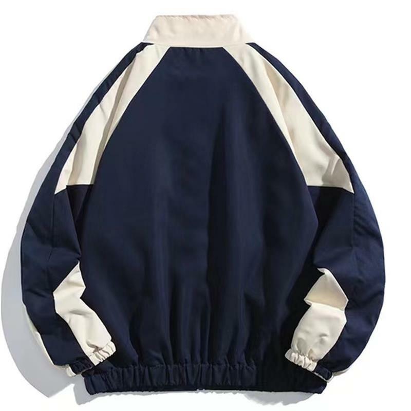 Куртка мужская Светоотражающая в полоску, уличная одежда в стиле хип-хоп, ветровка на молнии, тонкая спортивная в стиле Харадзюку, черная синяя, 2023