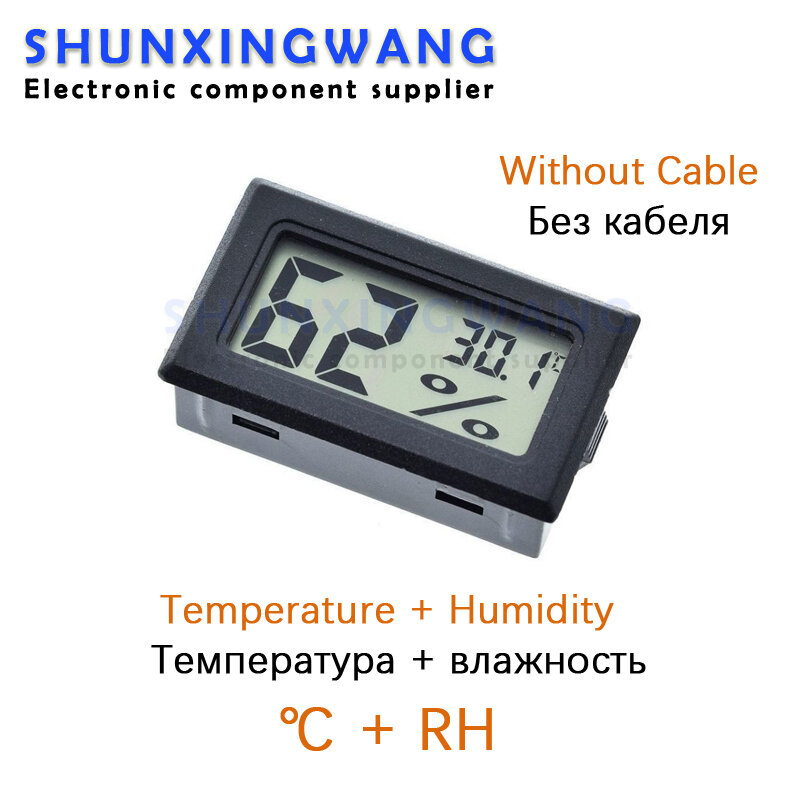 Mini LCD Digital Thermometer Hygrometer Temperature Indoor Convenient Temperature Sensor Humidity Meter Gauge Instruments Cable