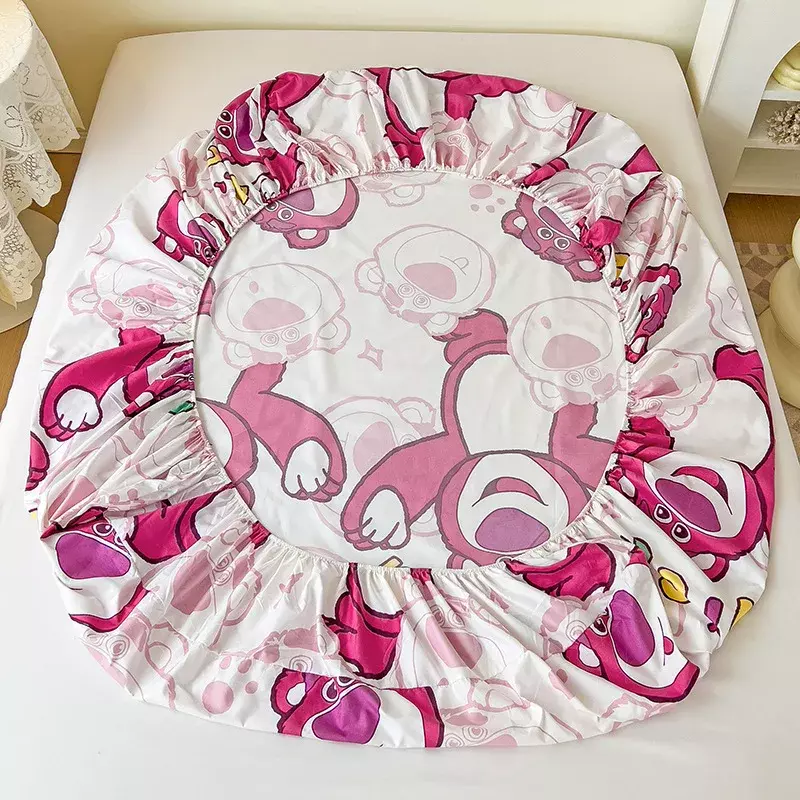 Disney Stitch Cartoon Mickey Pooh New Skin Friendly Printed Sheets Mattress Protectors Non-Slip Sheets Children's Bedding