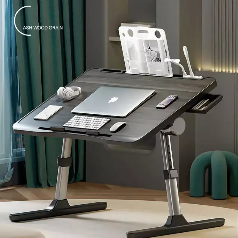 Mesa elevadora ajustable para ordenador portátil, escritorio pequeño para cama, estudio, lectura, escritura, trabajo, organizador plegable para el hogar, dormitorio de estudiantes