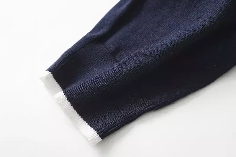 Suéter de punto con cuello de marinero corto para mujer, Jersey informal de manga larga, Top Chic, Otoño, 2023