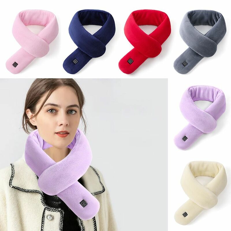 3 Gears Electric Heated Scarf Cold Proof USB Charging Warmer Shawl Temperature Control Washable Electric Heating Neck Wrap