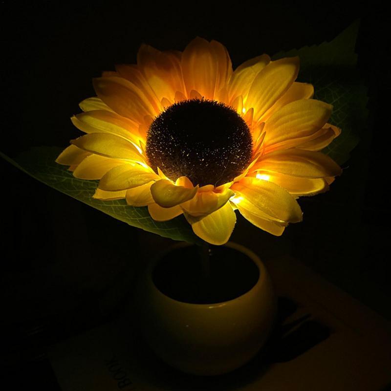 Sunflower Lamp Table Lamps LED Decorative Rechargeable Light Dimmable Touch Control For Bedroom Living Room Study Night Lamp
