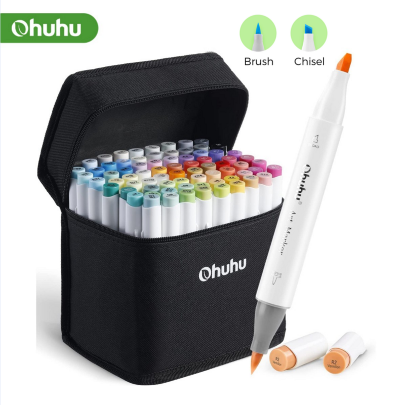 Ohuhu Honolulu Marker Pen Set Oily Alcohol Art Markers Dual Brush Felt Pen Sketching Drawing Graffiti Manga School Art Supplies