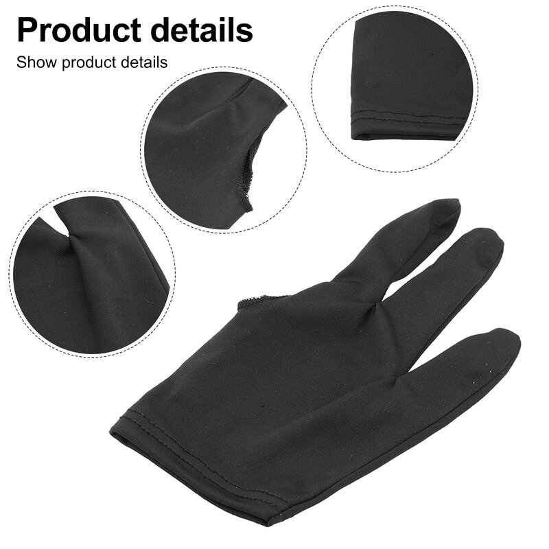 Guante de billar de tres dedos, guante de billar, pegatinas antideslizantes, elasticidad, guantes de entrenamiento de billar, accesorios