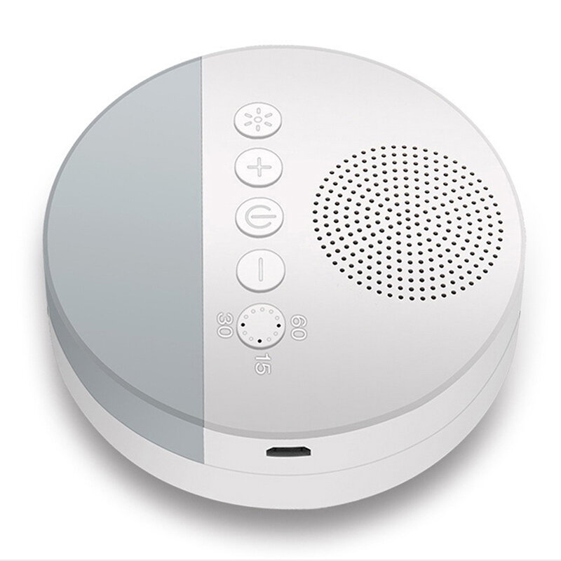 Machine à Bruit Blanc Rechargeable par USB pour Bébé, Veilleuse avec Minuterie d'Arrêt Chronométré, Lecteur Sonore