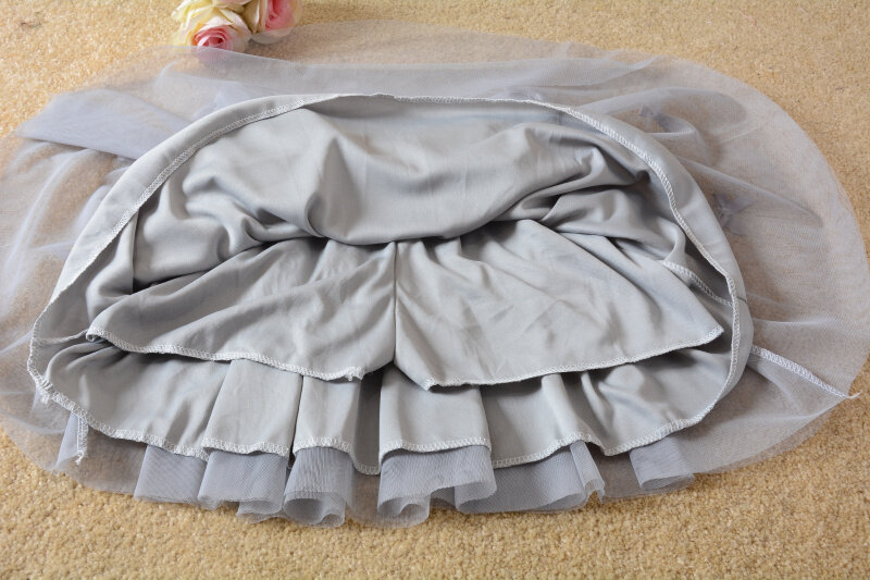 Lolita Falda de malla con lazo para mujer, minifalda de línea a, cintura elástica, Harajuku, Kawaii, y2k