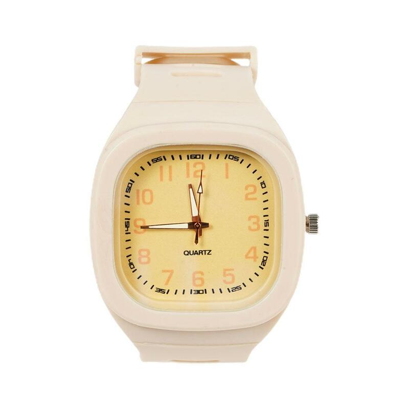 Jam tangan wanita modis Squartz jam tangan Dial jam tangan wanita wanita jam tangan jam Feminino kuarsa silikon Y8M8