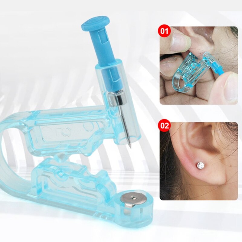 profissional piercing orelha, piercing orelha, assepsia, descartável, segurança saudável, conjunto máquina