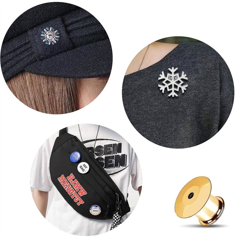 10pcs Metal Pin Backs Locking Keeper Clasp for DIY Brooch Enamel Lapel Pin Tie Hat Badge Insignia Jewelry Craft Making Supplies