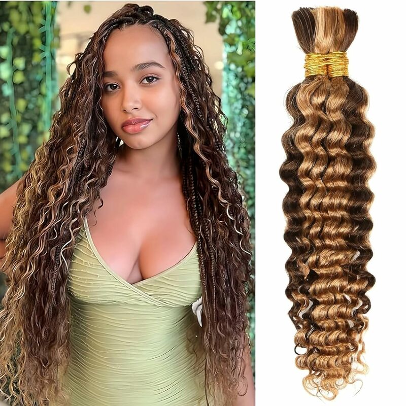 Deep Wave Human Hair Bulk for Braiding Brazilian Human Hair Bulk No Weft 99J Burgundy 16 To 28 Inch Extension Crochet Braids