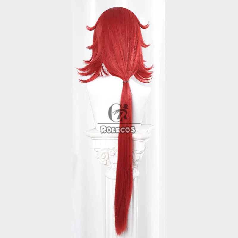 ROLECOS-Cosplay Wigs with Long Straight Ponytail, cabelo sintético, resistente ao calor, Game Wigs, Honkai Star Rail, 100cm, vermelho