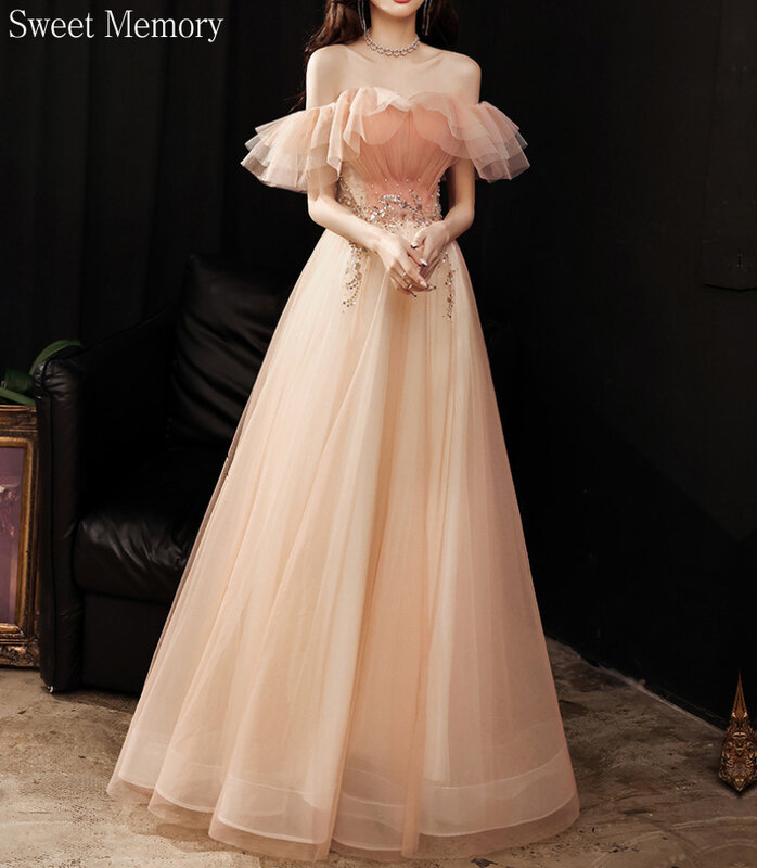 Estate perline abiti da damigella d'onore formali lungo elegante donna laurea san valentino moda Lace Up abito da festa di nozze